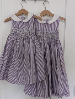 Matching 💜 🤍 Smocked Sailor Dresses